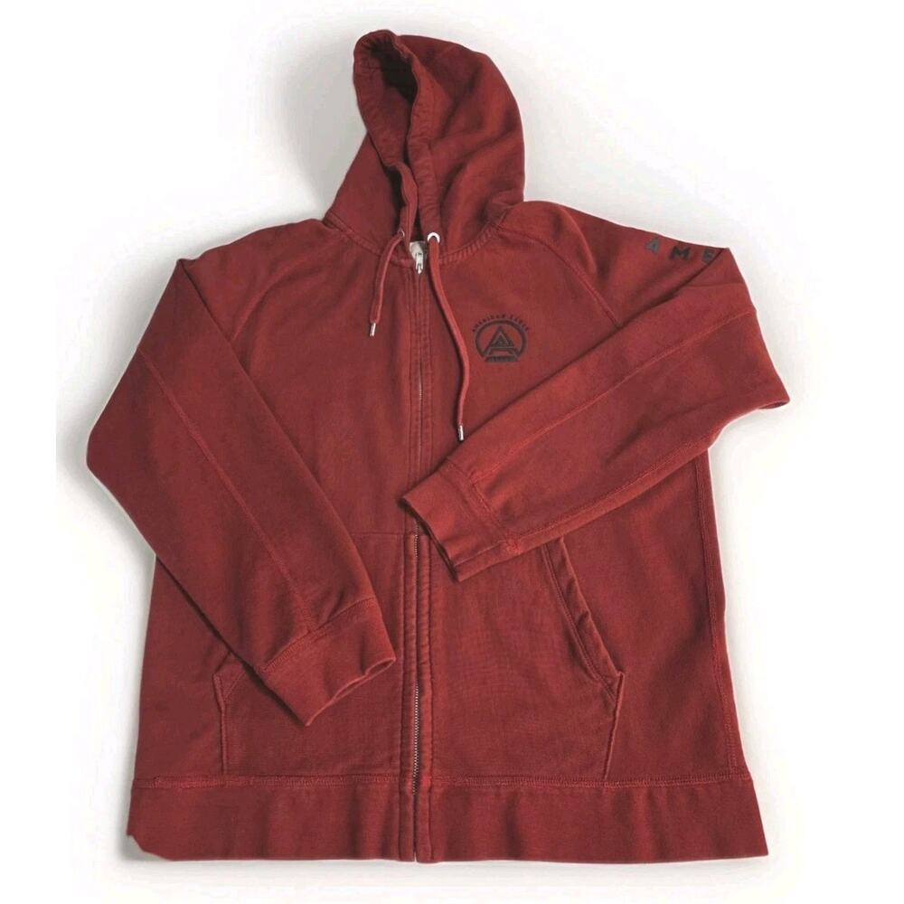 American Eagle 1977 Women's Large Hoodie Jacket Rust Colored 100% Cotton Pockets